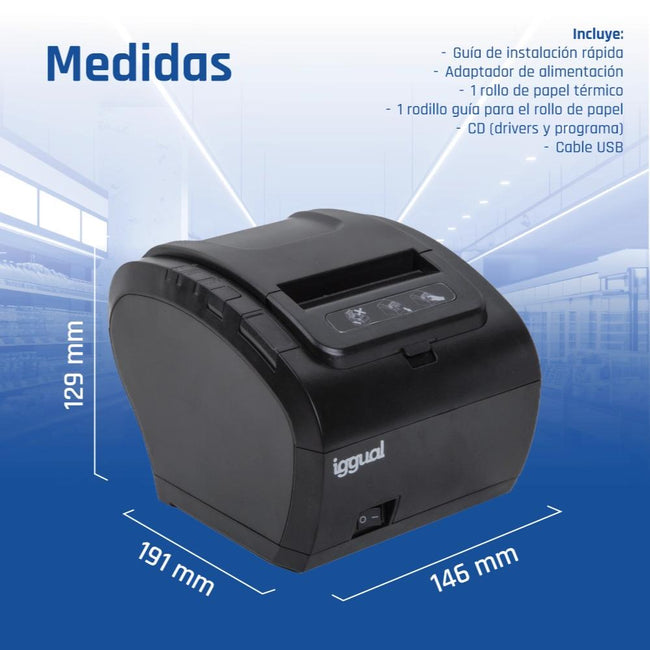 iggual Impresora Térmica TP8002 USB+RS232+Ethernet Main Image