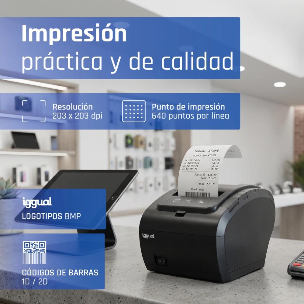 iggual Impresora Térmica TP8002 USB+RS232+Ethernet