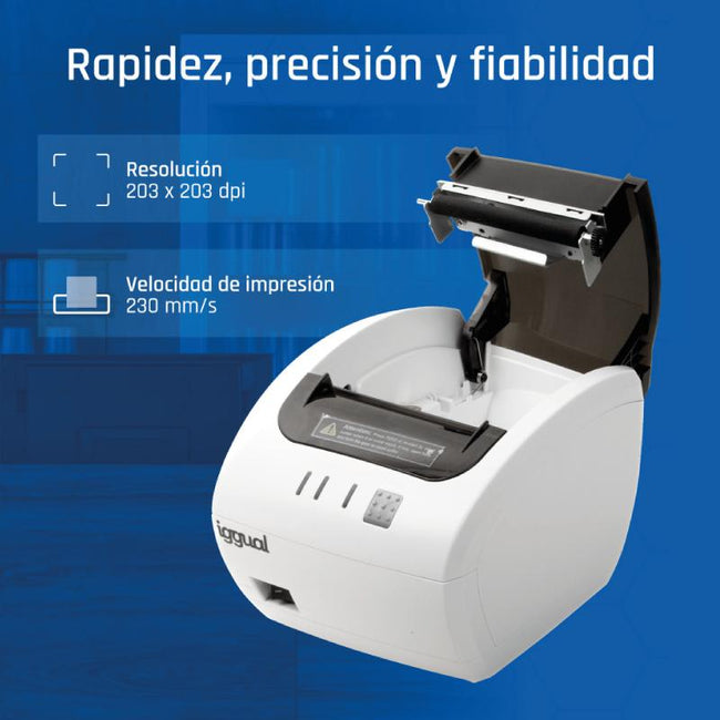 iggual Impresora térmica TP EASY 80W USB+RJ11 blan Main Image