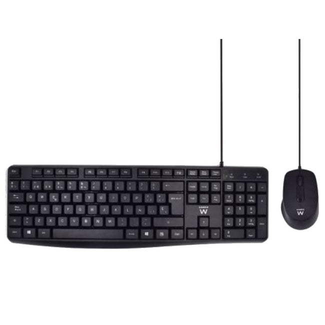 Ewent EW3006 kit teclado+ raton escrit. silenciosa Hover Image