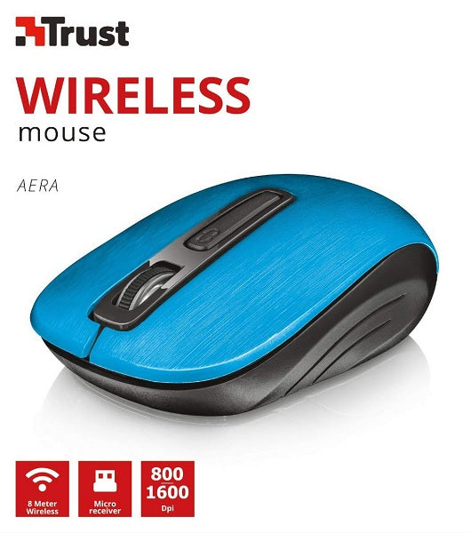 Ratón Trust Wireless Mouse Aera - Blue (sensor Optico De 800 - 1.600 Ppp Reales) Hover Image