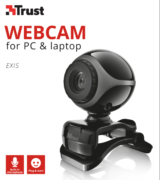 Cámara web Trust Exis Webcam Black