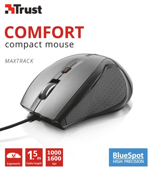 Ratón Trust Comfort Compact Mouse Maxtrack (sensor Optico De 1.000 - 1.600 Ppp Reales) Hover Image