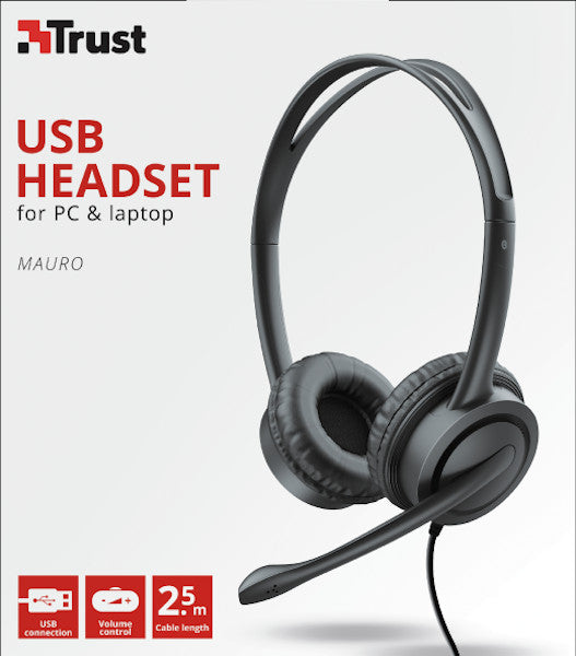 Auriculares Trust Mauro Headset Usb (2.5 M)