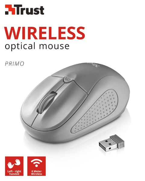 Ratón Trust Wireless Mouse Primo - Grey (sensor Optico De 1.000 - 1.600 Ppp Reales) Hover Image