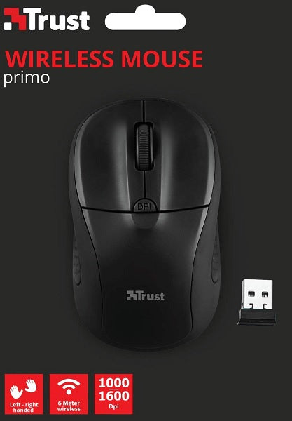Ratón Trust Wireless Mouse Primo - Matte Black (sensor Optico De 1.000 - 1.600 Ppp Reales) Hover Image