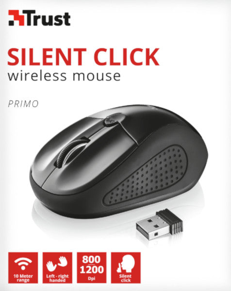 Ratón Trust Silent Click Wireless Mouse Primo Black (sensor Optico De 800 - 1.200 Ppp Reales) Hover Image
