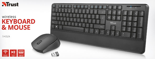 Gaming Pack Trust Wireless Keyboard & Mouse Thoza Hover Image