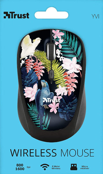 Ratón Trust Yvi Wireless Compact Mouse Parrot (sensor Optico De 800 - 1.600 Ppp Reales)