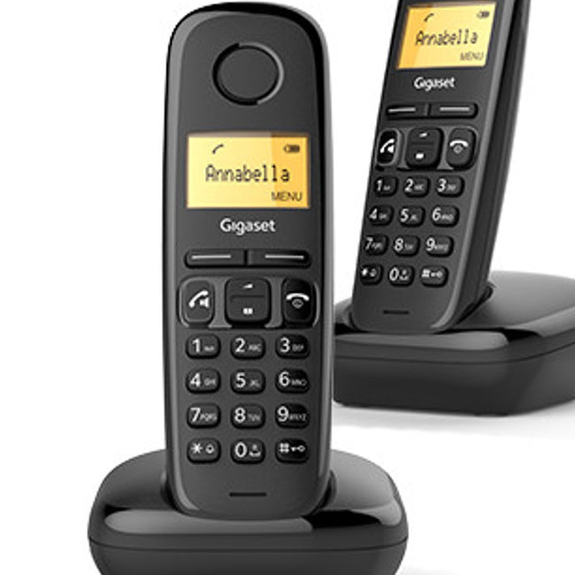 Telefono Fijo Inalambrico Gigaset A270 Duo Negro 80 Numeros Agenda - 10 Tonos - Manos Libres Main Image