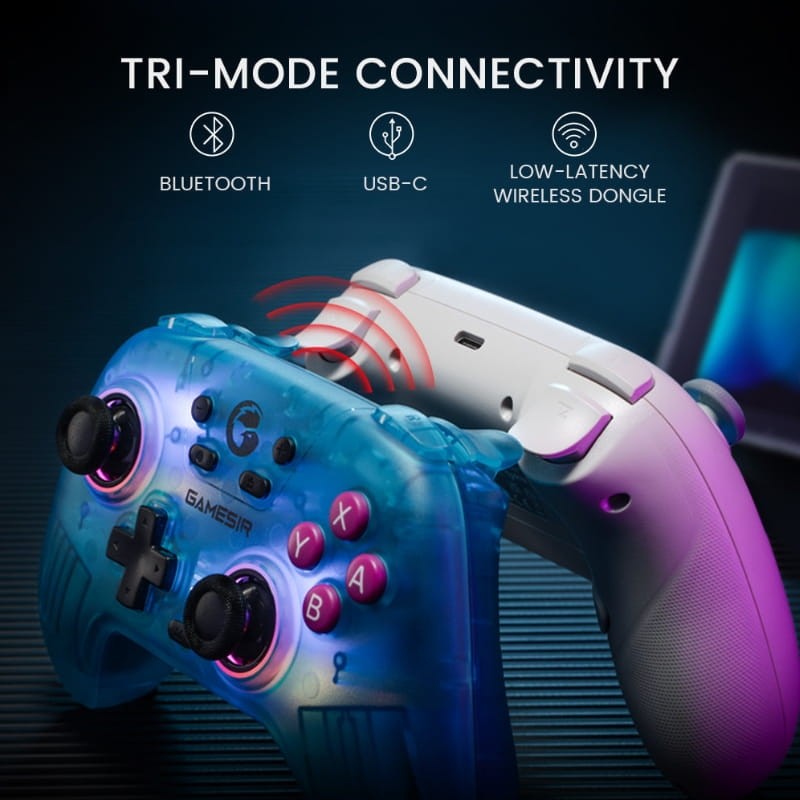 Mando GameSir T4n Nova Azul Neón - Gamepad para Nintendo Switch/PC/Smartphone/Tablet/iOS/Android TV Box