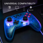 Mando GameSir T4n Nova Azul Neón - Gamepad para Nintendo Switch/PC/Smartphone/Tablet/iOS/Android TV Box