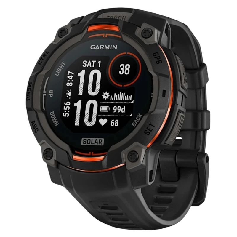 Garmin Instinct 3 45mm Solar Negro con Correa de silicona negra GPS multibanda - Reloj Inteligente