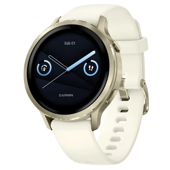Garmin Venu 4 41 mm Dorado con Correa Blanca Hover Image