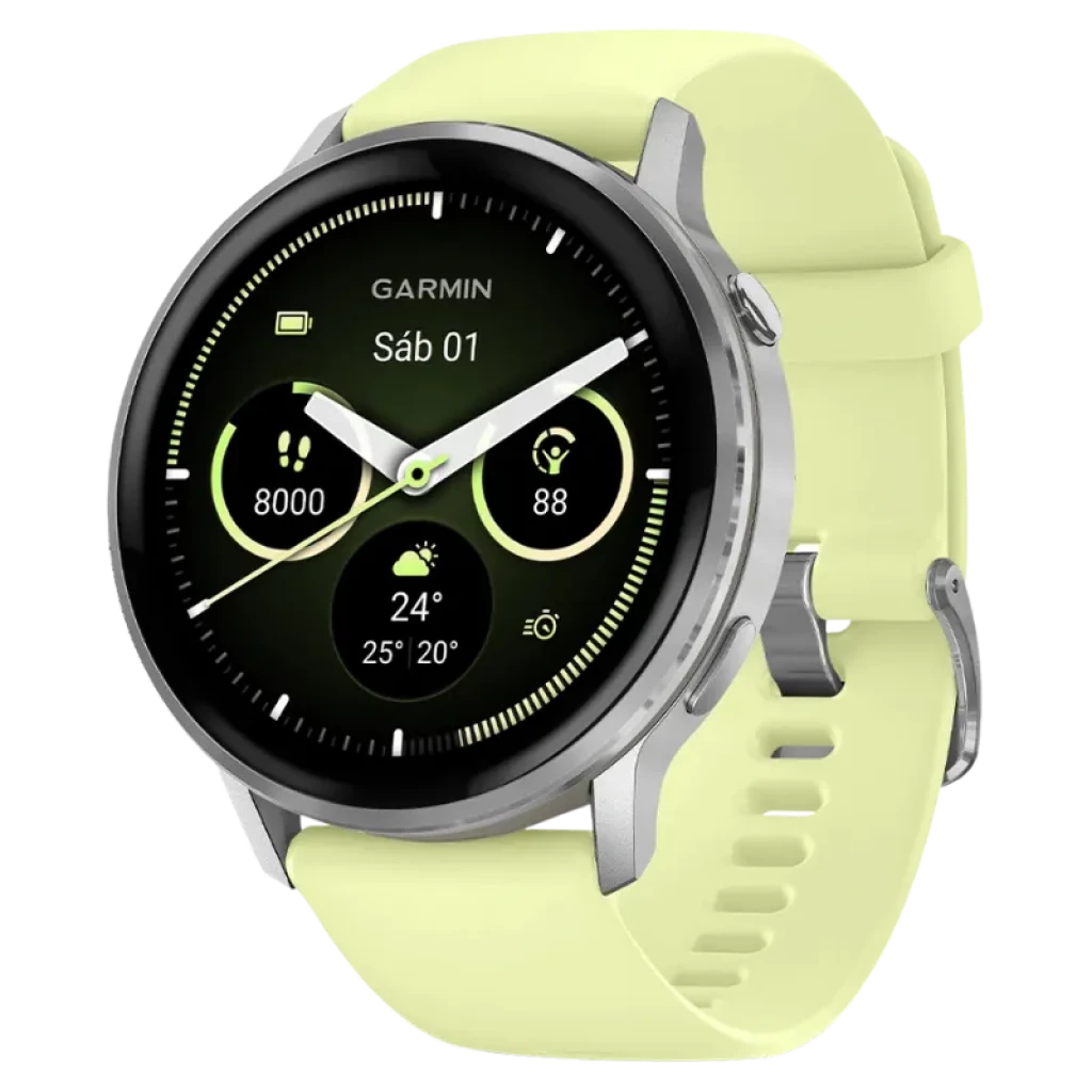 Garmin Venu 4 45 mm Plata con Correa Amarilla