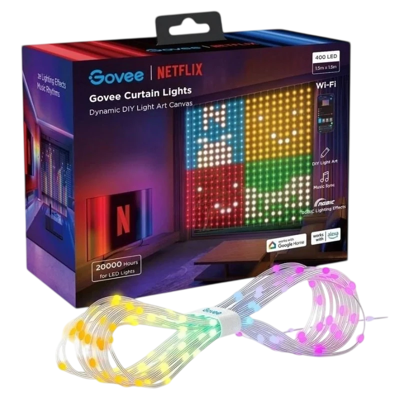Govee H70BC Edición Netflix WiFi Bluetooth compatible con Alexa y Google Cortina LED inteligente