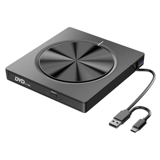 Grabadora de CD/DVD Externa 8 en 1 con USB-C/A/MicroSD Hover Image