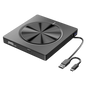 Grabadora de CD/DVD Externa 8 en 1 con USB-C/A/MicroSD