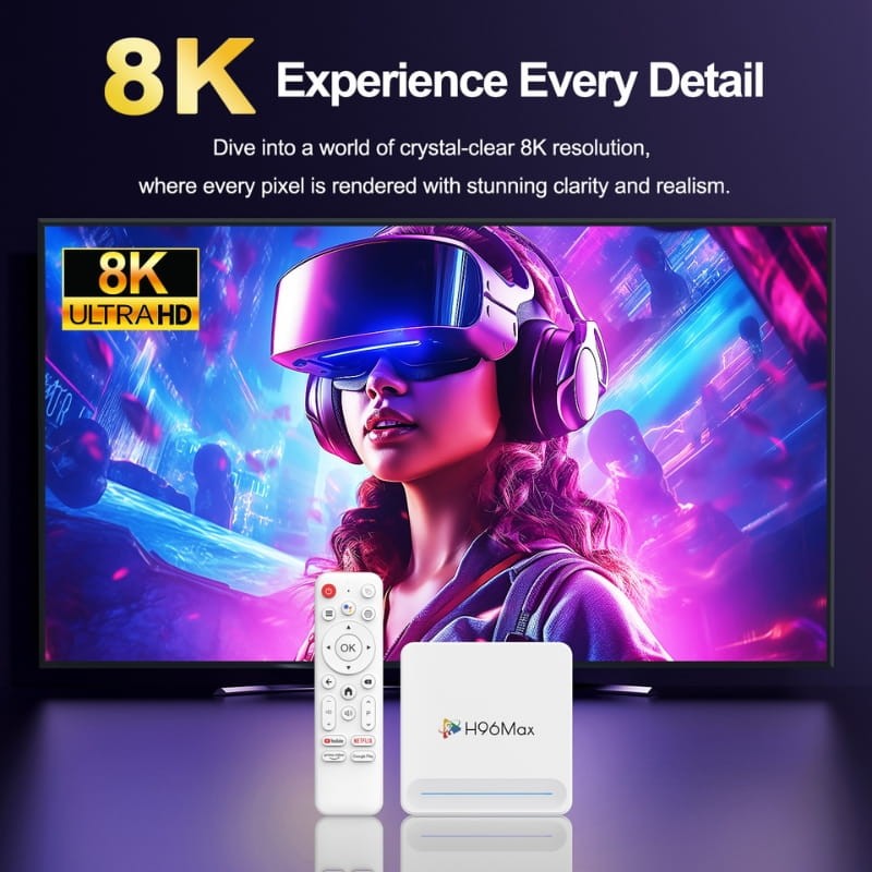 H96 Max H618 Plus 4GB/32GB 8K WiFi6 Android 14 - Android TV