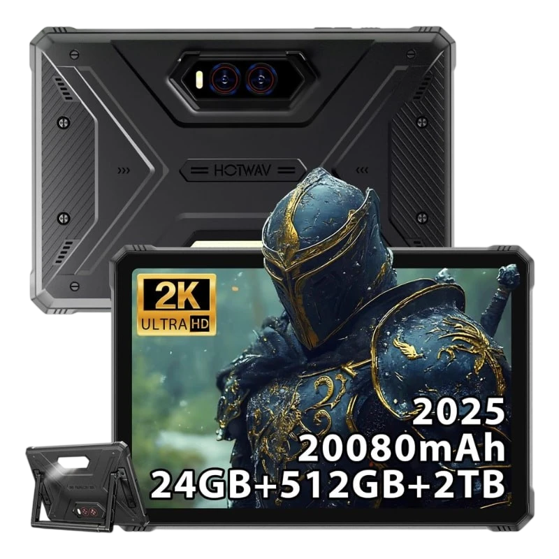 Hotwav R9 Plus 4G 8GB/512GB Negro Rugged IP68/IP69K 11 pulgadas IPS 64MP 20080mAh Tablet