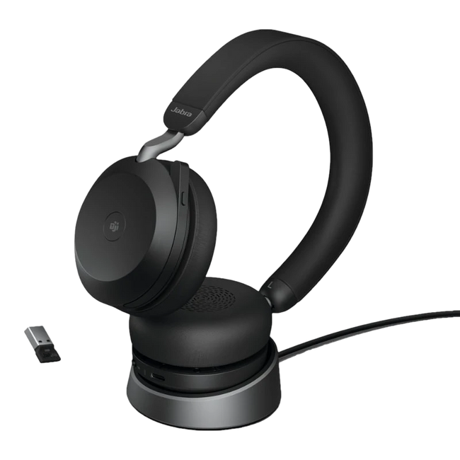 Jabra Evolve2 75 UC ANC Negro con Micrófono y Soporte de Carga Hover Image