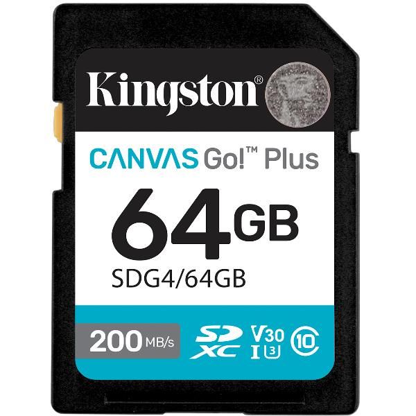 Kingston Canvas Go! Plus 64gb Negro/ Tarjeta De Memoria Sd / Categoría 10 Sdg4 - Uhs-i