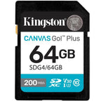 Kingston Canvas Go! Plus 64gb Negro/ Tarjeta De Memoria Sd / Categoría 10 Sdg4 - Uhs-i