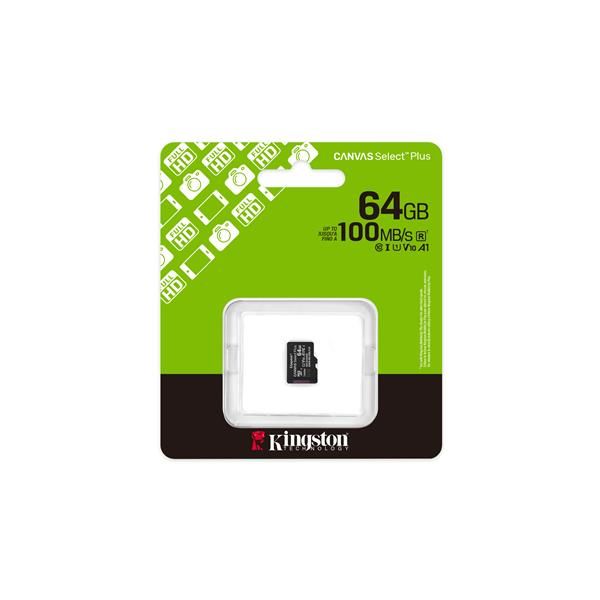 Tarjeta de Memoria Kingston CANVAS Select Plus 128GB microSD XC/ Clase 10/ 150MBs