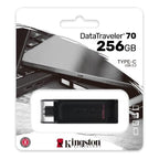 Pendrive KINGSTON DataTraveler 70 - 256GB  USB Tipo C  Negro