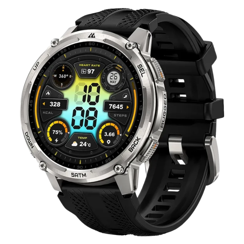 Kospet Tank T4C Plata con correa negra Pantalla AMOLED 1,5 Pulgadas Resistencia de 5 ATM - Reloj Inteligente
