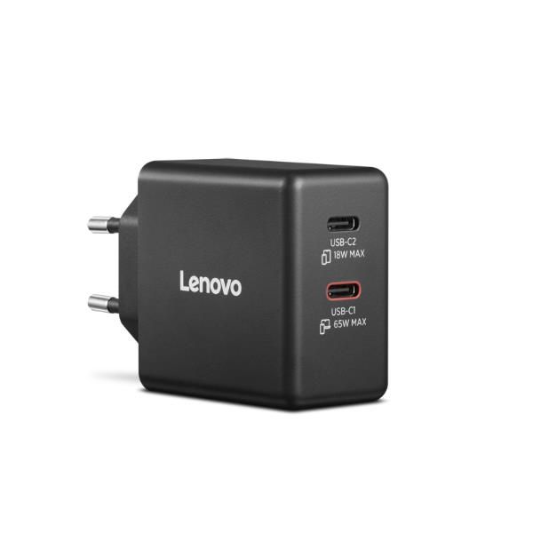 Cargador Universal Lenovo Usb-c 65w Portatil, Smartphone. Dos Puertos Usb-c