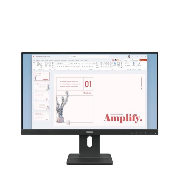 Monitor 24" Dp Hdmi Vga Lenovo E24-40 Fhd 100hz Regulable En Altura Pivotante Con Altavoces