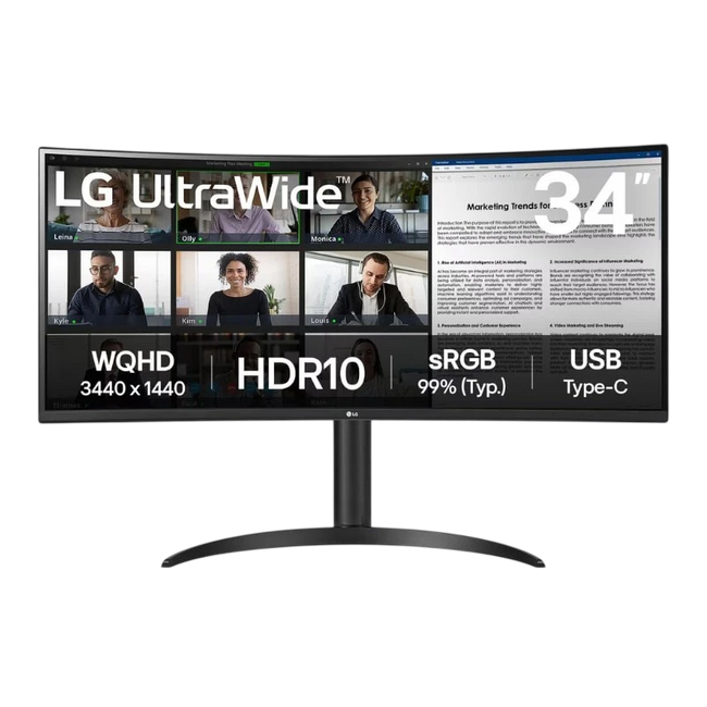 LG 34WR55QK-B 34 Pulgadas WQHD VA Curvo 100 Hz Hover Image