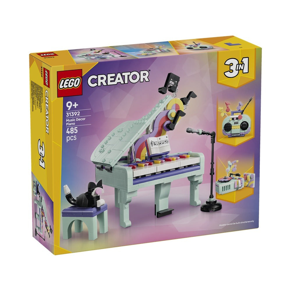 Lego creator 3 en 1 - piano musical decorativo con gato