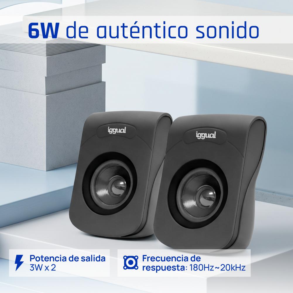 iggual Altavoces 2.0 6W mini-jack + USB