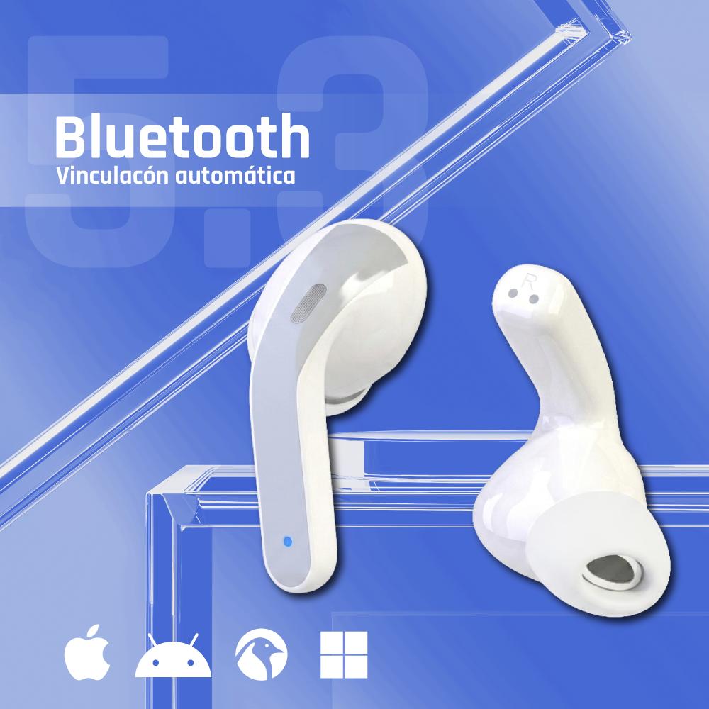 iggual Auriculares inalámbricos TWS Bluetooth blan