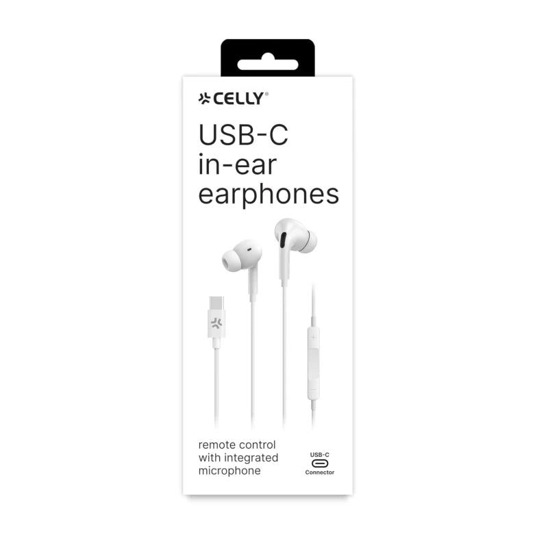 Celly Auriculares cable Usb-C Blanco