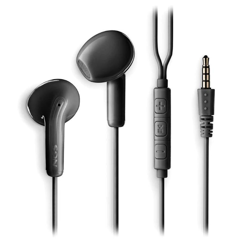 NGS Auricular Negro Estéreo Cable JACK 3.5 Mm
