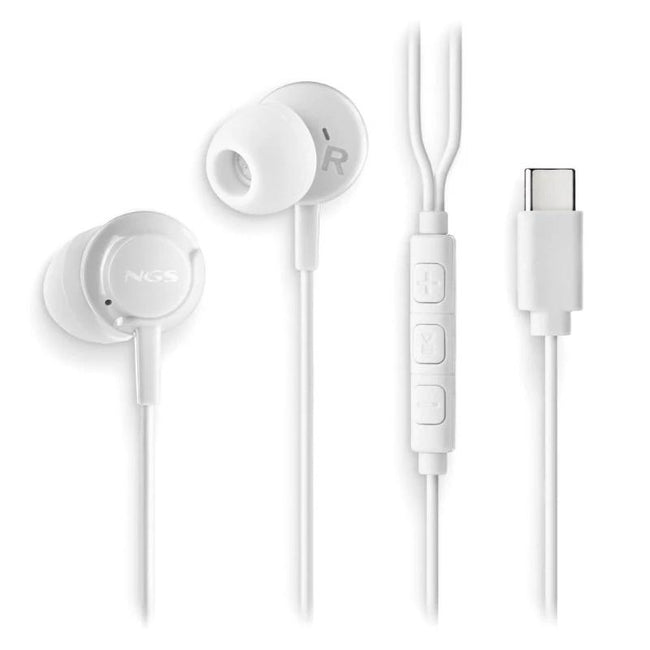 NGS Auricular Blanco Estéreo USB-C con cable Main Image