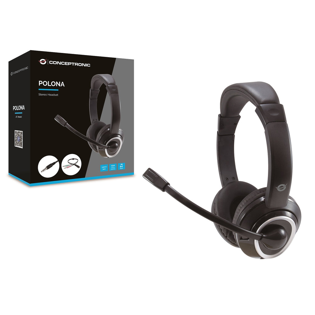 Auricular Conceptronic Polona02ba - Jack 3.5mm - Microfono - Control Volumen