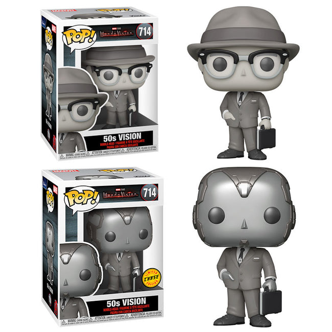 Funko Pop Marvel Wandavision Vision 50s B&w Chase Hover Image