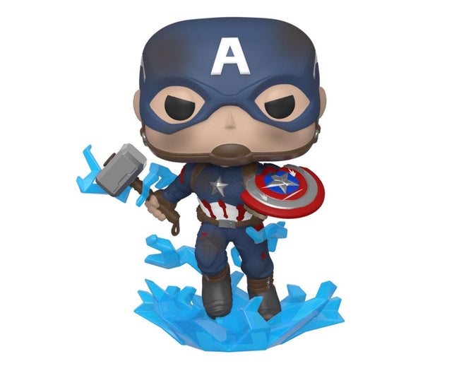 Funko Pop Marvel Los Vengadores Endgame Capitan America Con Escudo Roto & Mjolnir 45137 Hover Image