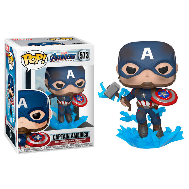 Funko Pop Marvel Los Vengadores Endgame Capitan America Con Escudo Roto & Mjolnir 45137 Main Image