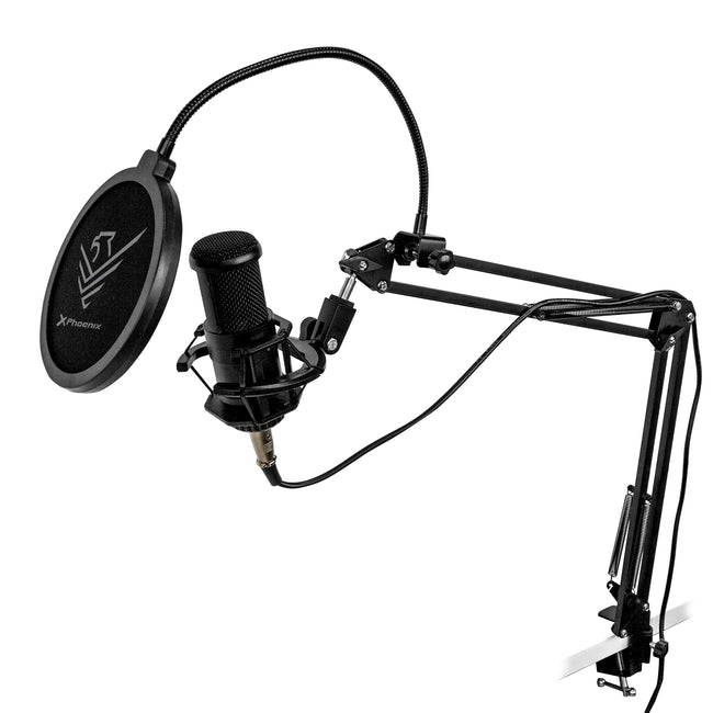 Kit Microfono Phoenix Streamcast Pro Gaming Conector Jack - Brazo Articulado - Filtro Antipop Y Montura Antivibración Hover Image