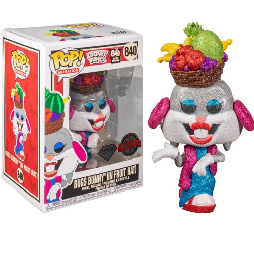 Funko Pop Looney Tunes Bugs Bunny Con Sombrero De Frutas Glitter Efecto Diamante Exclusivo Edicion Especial 51731 Hover Image