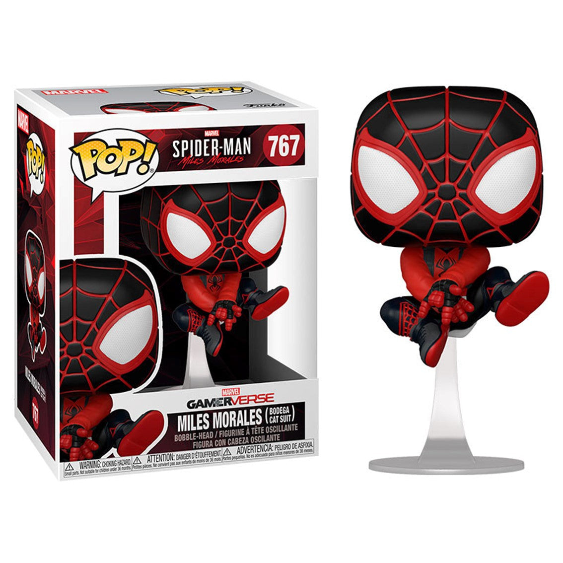 Figura Pop Marvel Spiderman Miles Morales Bodega Cat Suit