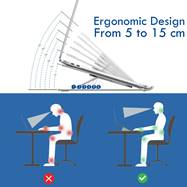 Soporte De Mesa Plegable De Viaje Ewent Ew1266 Para Ordenador Portatil 10 - 15.6 Pulgadas Aleacion De Aluminio
