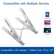 Soporte De Mesa Plegable De Viaje Ewent Ew1266 Para Ordenador Portatil 10 - 15.6 Pulgadas Aleacion De Aluminio