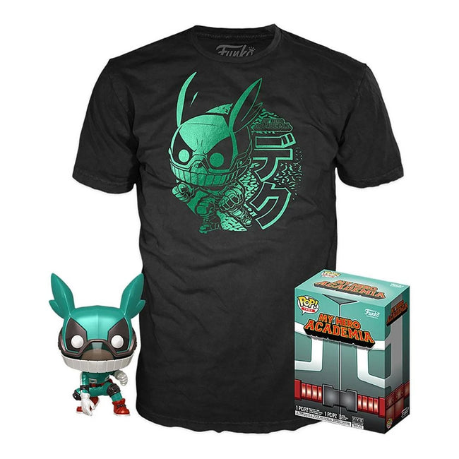 Pop & Tee My Hero Academia Deku Con Casco (full Mech Suit) Funko + Camiseta Talla S Hover Image