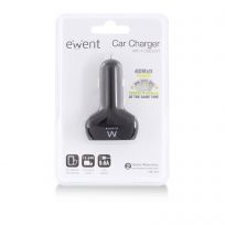 Cargador De Coche Ewent Ew1354 4 Puertos Usb 9.6a